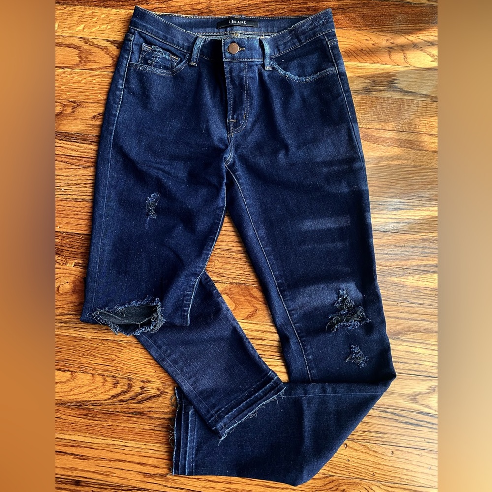 Size 26, Mid-Rise, Skinny, Dark Blue Denim, J Brand Jeans